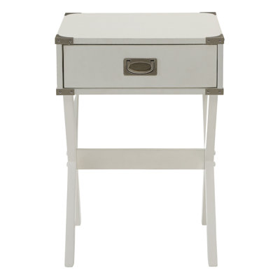 White End Table With Storage Drawer - Practical And Attractive Design Modern Stable Wooden Base For Bedrooms