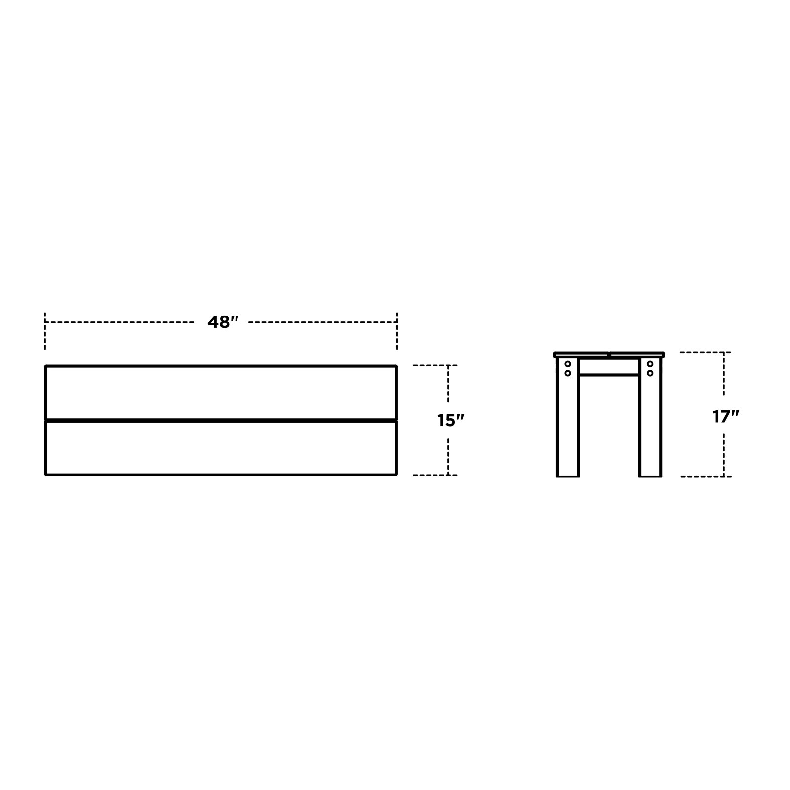 TREX Outdoors Parsons Outdoor Bench, Teak, 17" H x 48" W