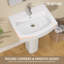 Lavabo de salle de bain rectangulaire à piédestal avec trop-plein