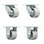 Semi Steel Caster Set with Roller Bearings 2 Swivel Lock 2 Rigid