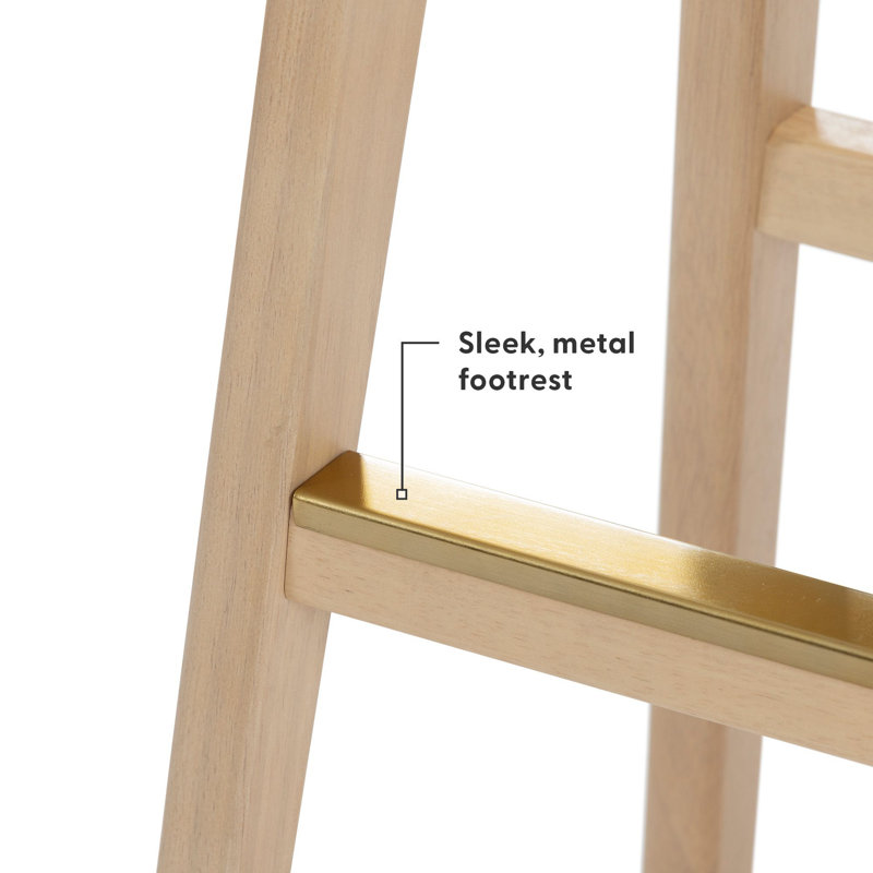Tabouret de bar tapissier Beryl (30 po) - paquet de 2, similicuir blond / sésame, Siège blond / structure en sésame, 2