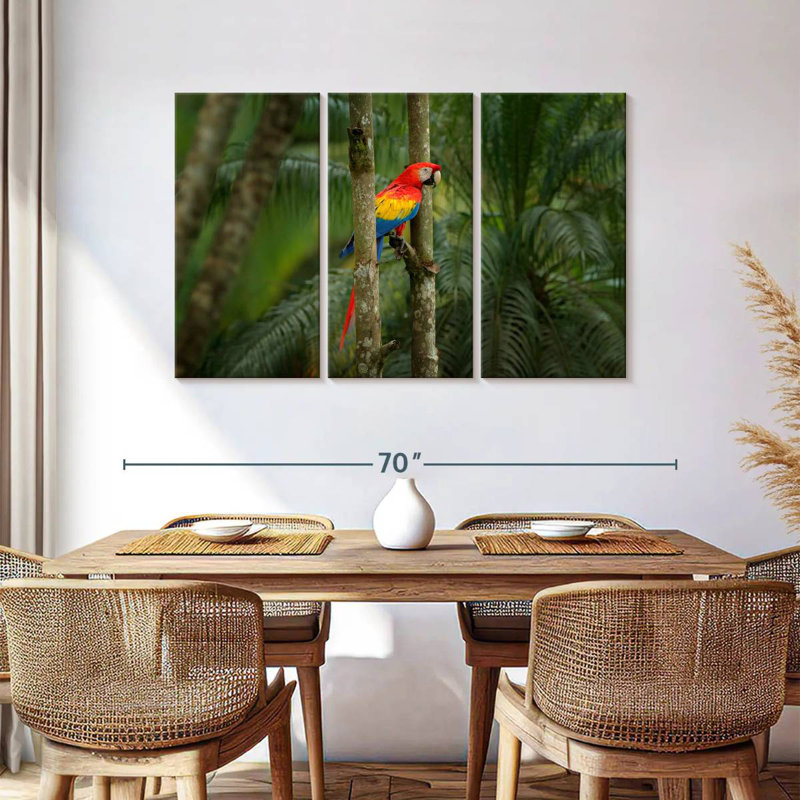 Brampt Wild Scarlet Macaw, 36" H x 57" W