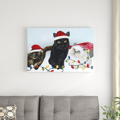 Reproduction d’art graphique sur toile tendue « meowy Hissmas collection D » par June Erica vess