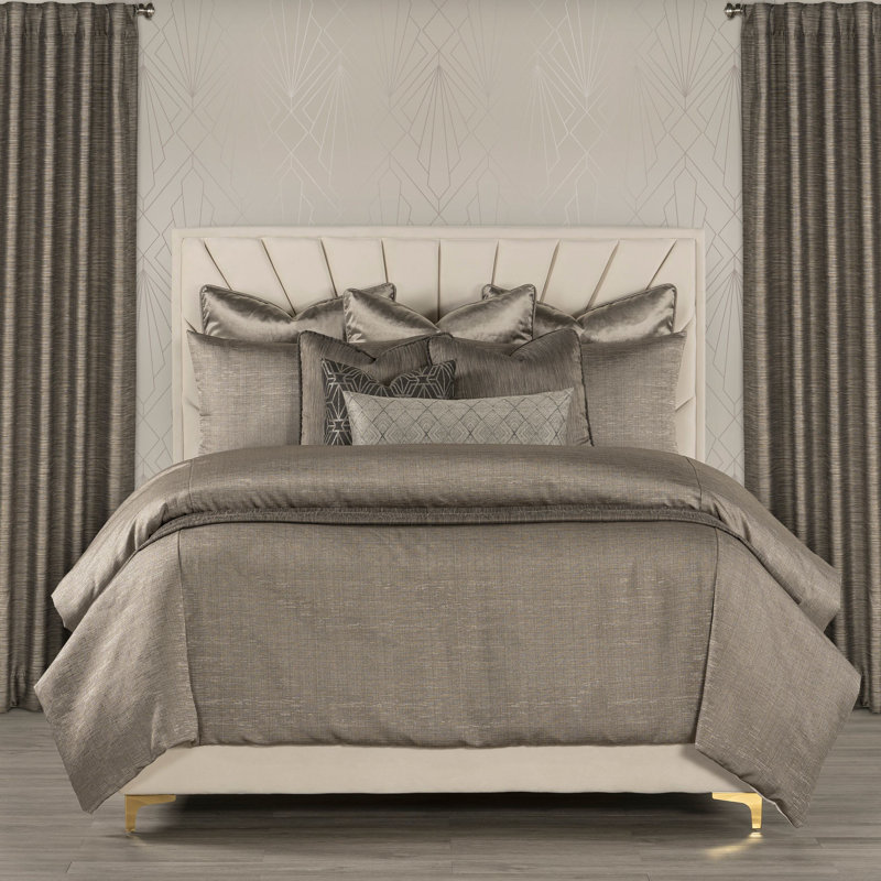 Linen Weave Duvet Cover & Insert Set, Cal.King Duvet Cover & Insert + 2 King Shams, Steele Gray