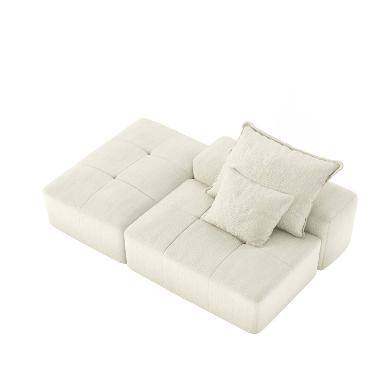 Canapé modulaire surdimensionné Modern, Beige / Blanc
