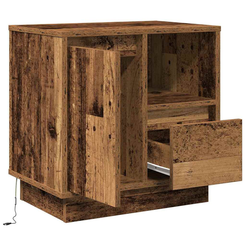 50cm W Manufactured Wood Bedside Table