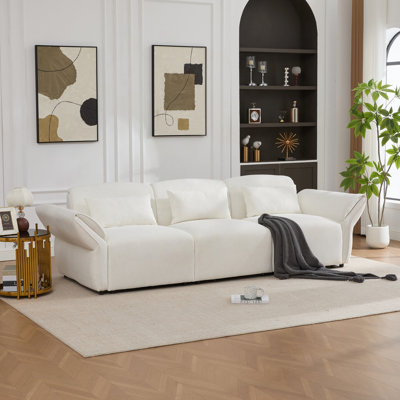 Vintage 3-Seater Sofa with Lumbar Pillows and Sturdy Frame