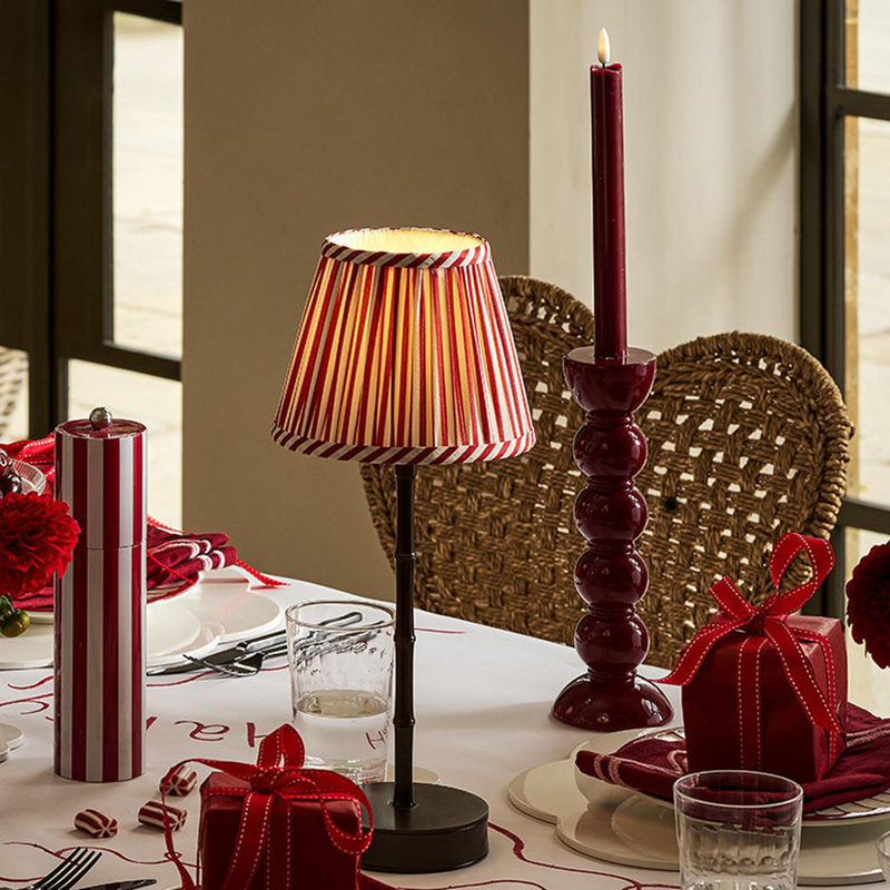Chandelle à bobine, 9.45" H x 1.97" W x 1.97" D, Cerisier