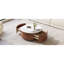 Table basse ronde moderne mobile avec roulettes, 2 tiroirs, plateau en pierre frittée à motif marbré, 29,5 po-787133818