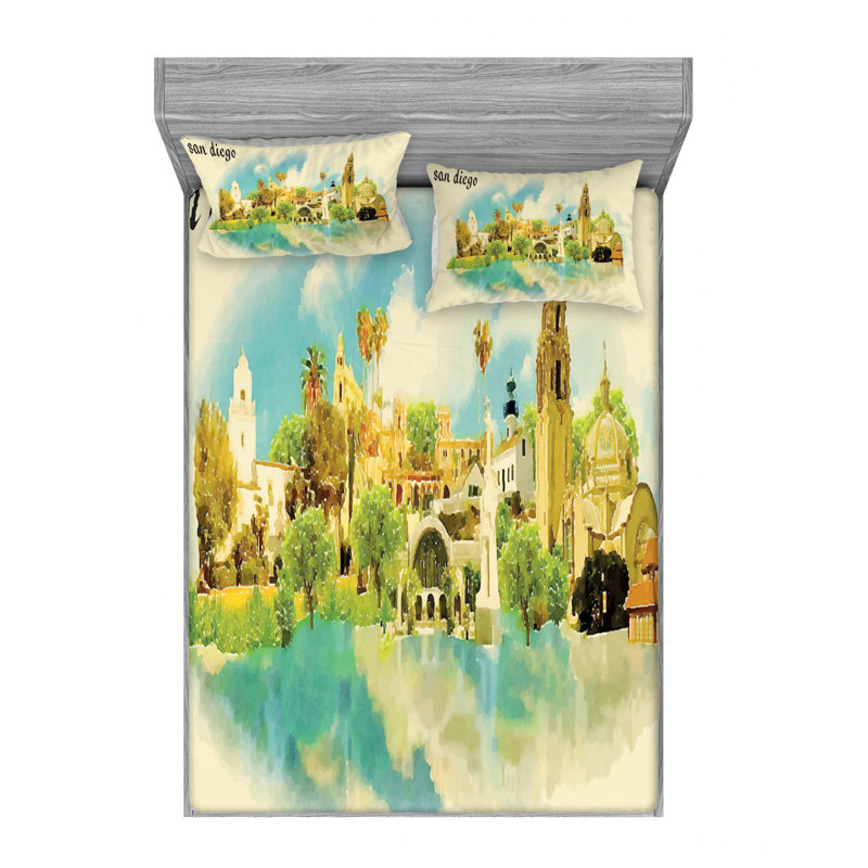 Microfiber Sheet Set, Queen Sheet Set with Fitted Sheet