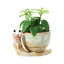 Stoneware Snail Planter, Reactive Glaze, (Each One Will Vary), Set Of 2 Pieces