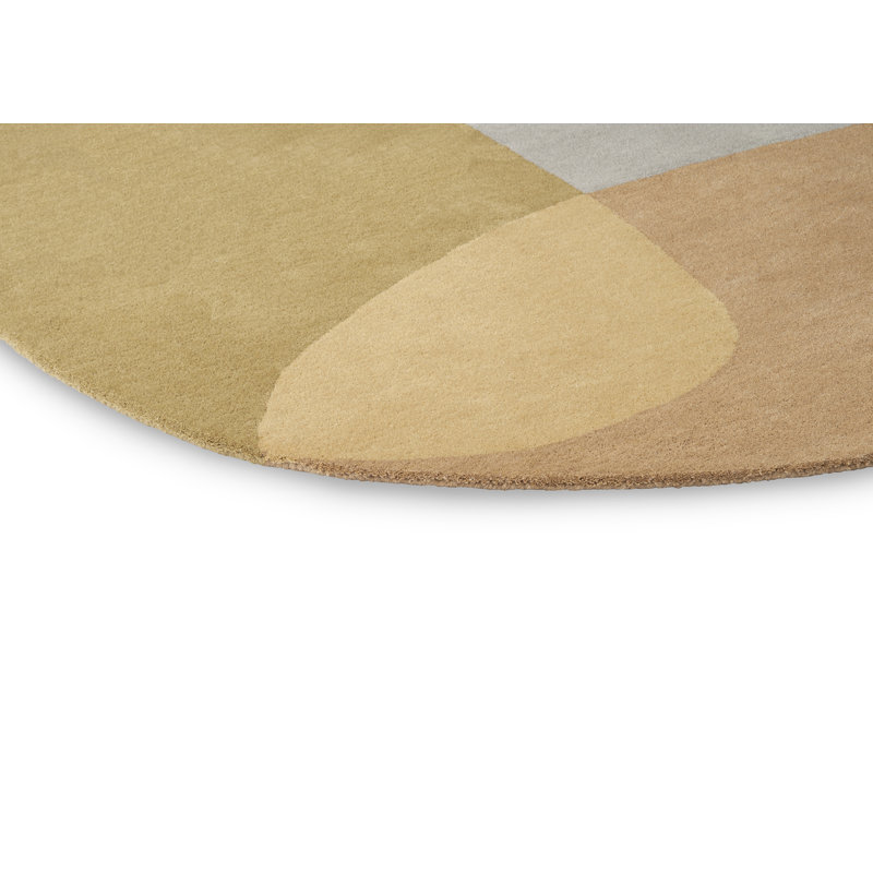 Decor Hand Tufted Wool Geometric Area Rug, Oval 8'2'' x 11'6'', Gray;Beige