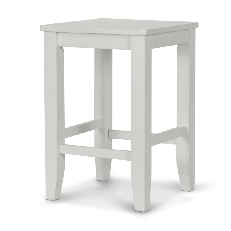 Bledsoe - Tabouret sans dossier 24 po - Finition blanc éclatant