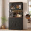 Armoire de rangement pour garde-manger de 71 po avec support pour micro-ondes-2064082665