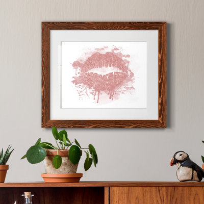 «Rose Gold Lips», impression sur papier encadrée