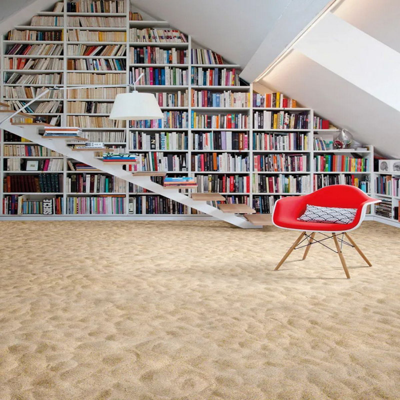 Sand Beige Natural Look Anti Slip Vinyl Flooring For Kitchen, Bathroom, 2.50mm Thick Lino Vinyl Sheet 200cm X 300cm