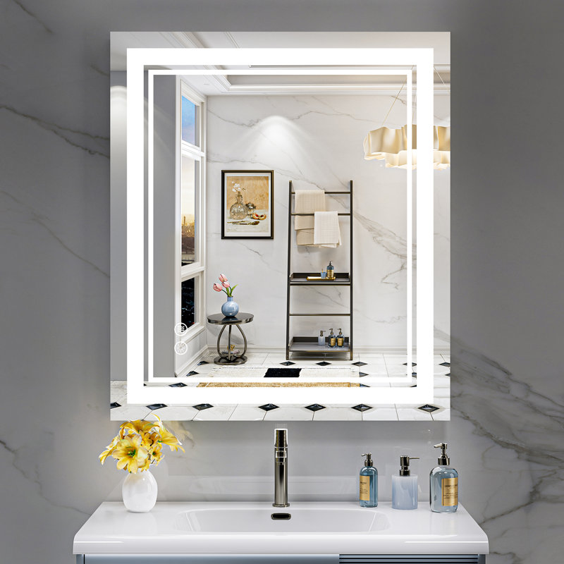 Jayce LED Vanity Mirror with Memory Function, 3 Color Temperatures & Dimmable Light, Anti-fog Tempered Glass ETL Listed Mirror