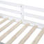 Lit mezzanine simple bas blanc avec bureau, tablette, tiroirs - Qualité de fabrication solide et bureau en bois pour un espace de chambre fonctionnel-980336412