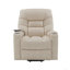 Fauteuil inclinable électrique en cuir ivoire avec fonction de levage, de chauffage et de massage