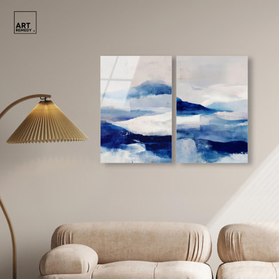 Ensemble d'art mural abstrait sur acrylique « Breath of the Ocean » de Art Remedy, prêt à  accrocher, 10 x 15