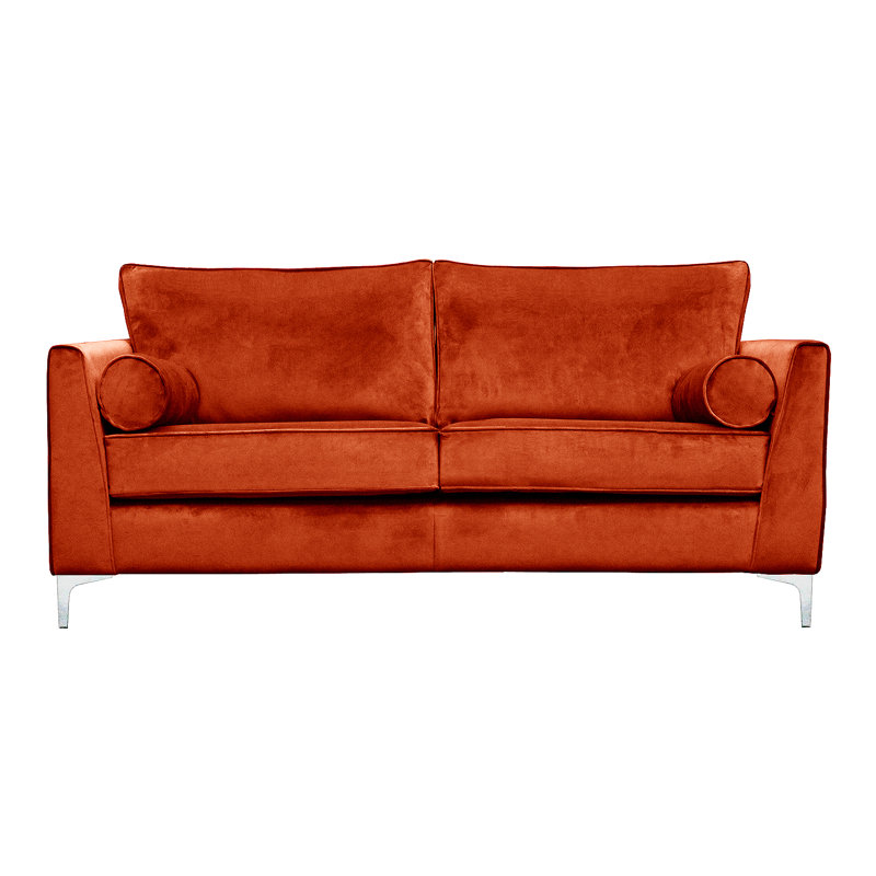 Giancarlo 3 Seater Velvet Sofa, Rust