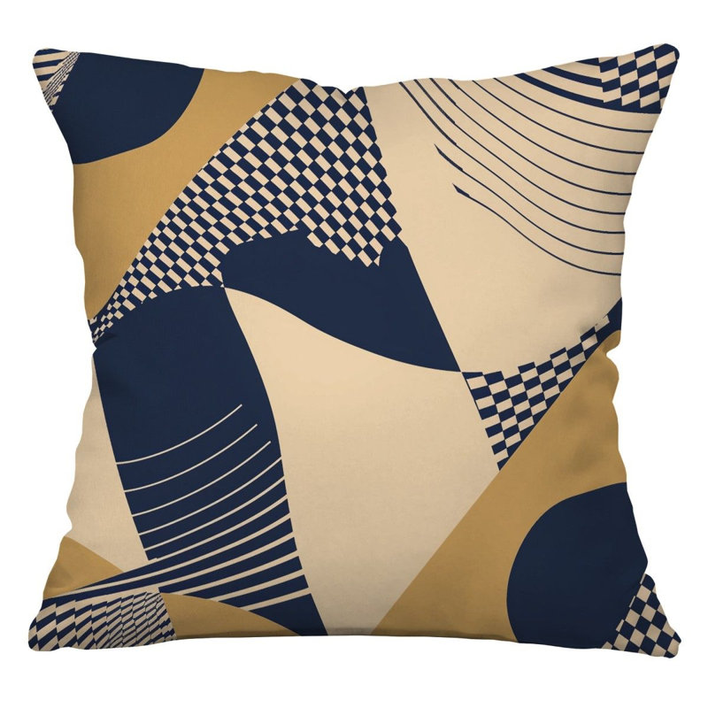 Futuristic Angles Cool   Reversible Throw Pillow, 18"H x 18"W