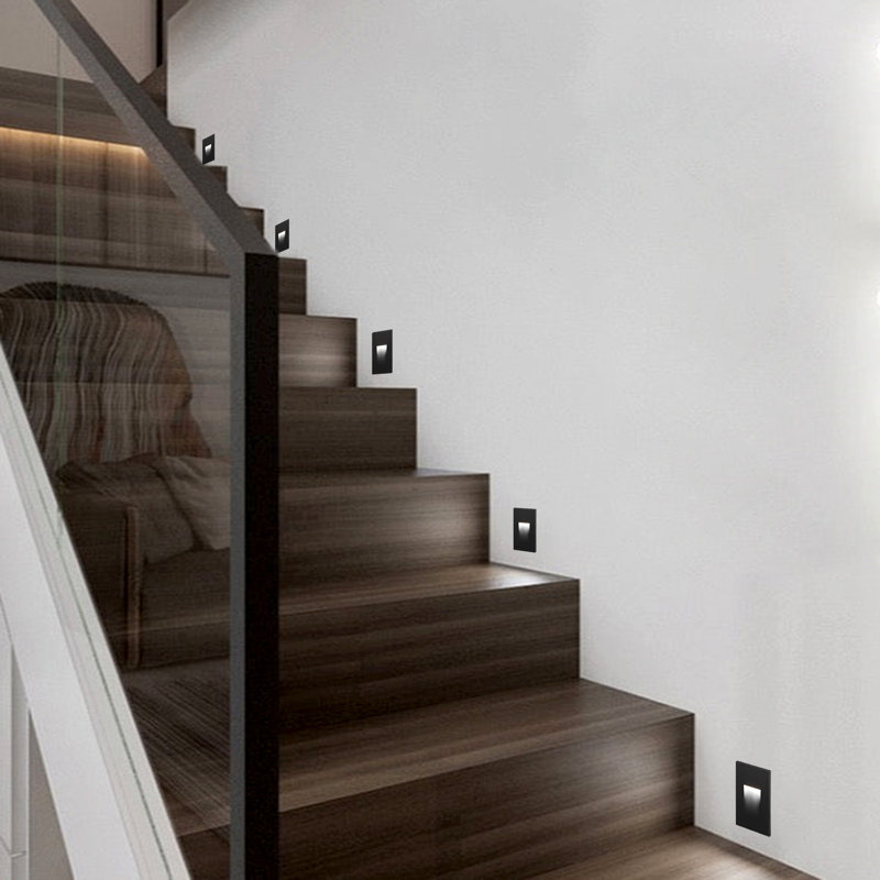 Black LED Step Lights, Dimmable Deck Light for Indoor&Outdoor, 2700K/3000K/3500K/4000K/5000K Selectable