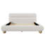 Lit contemporain tapissier à profil bas avec tissu en molleton Teddy et pieds ronds massifs Conception élégante en forme de courbe pour la chambre à coucher, grand lit
