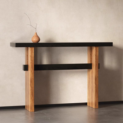 Console rétro en bois massif minimaliste