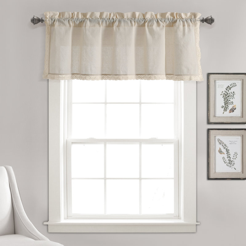 Rosalie Ruffled Window Valance, Ivory