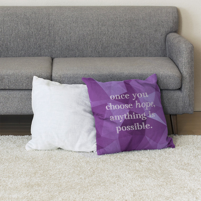 Coussin de sol pierres précieuses choisissez Hope, H 36 po x l 36 po, Améthyste