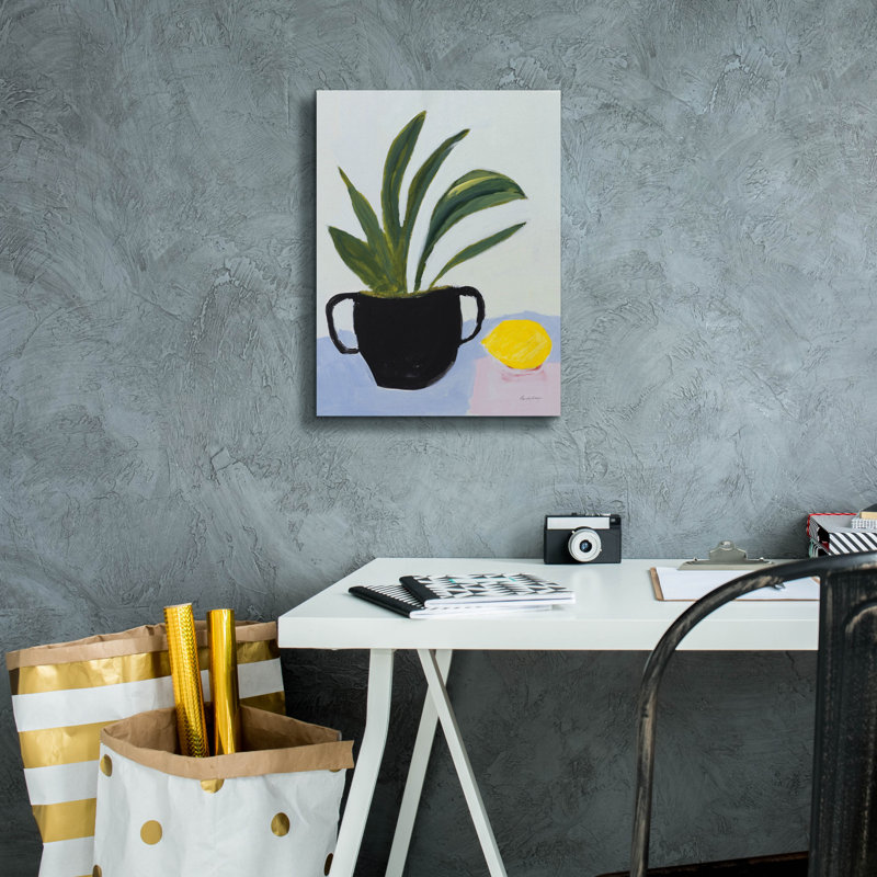 "Epic Graffiti" Plant With Lemon "par Pamela Munger, art mural sur toile, H 16 po x l 12 po x P 0,75 po