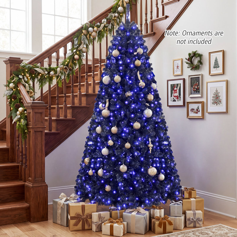 Lighted Artificial Pine Christmas Tree, 7' H