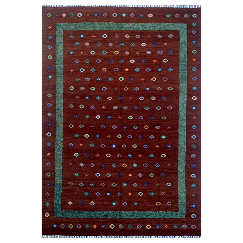Randell Rectangle 255 cm x 345 cm Polka Dots Hand Woven Kilim