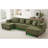 Modern U-Shaped Sectional Sofa With RGB LED Lights And Six Pillows For Spacious Living Room Seating, Sectional-1453170031