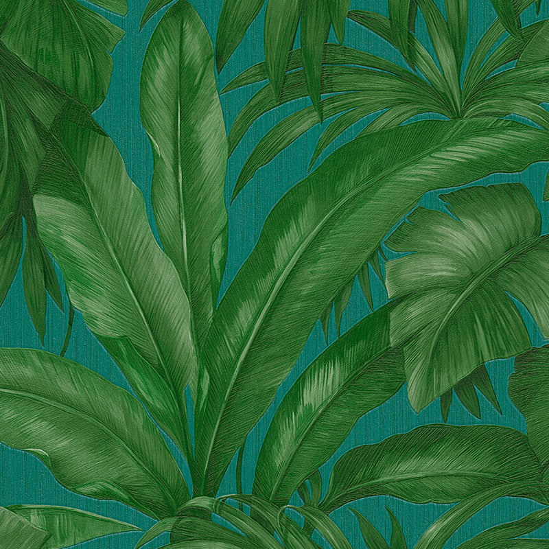 Giungla 10.05m x 70cm 3D Embossed Wallpaper, Blue/Green