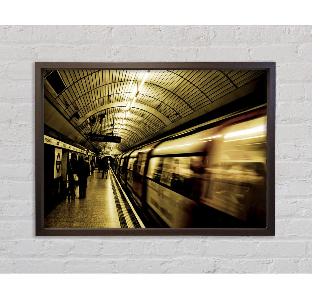 London Underground Tube - Einzelner Bilderrahmen Kunstdrucke auf Leinwand