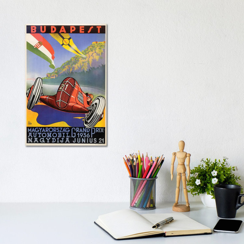 Budapest Grand Prix, 1936 by Vintage Apple Collection - Wrapped Canvas Print, 20.32 cm H x 30.48 cm W