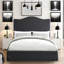 Tête de lit capitonnée et capitonnée, tête de lit en bois massif avec pieds en bois, tête de lit à hauteur réglable de 47 po à 63 po, tête de lit en tissu au design moderne-590070118-590070119