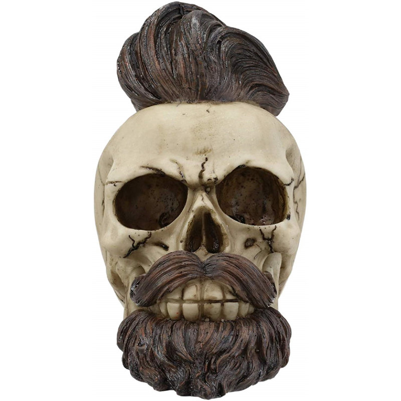 Crâne à poils et barbu