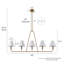 Luminaire suspendu linéaire surdimensionné à 5 lumières l 50 po Mullen Lidia-1145087422