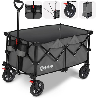 Foldable Handcart with Brake Bag & Storage