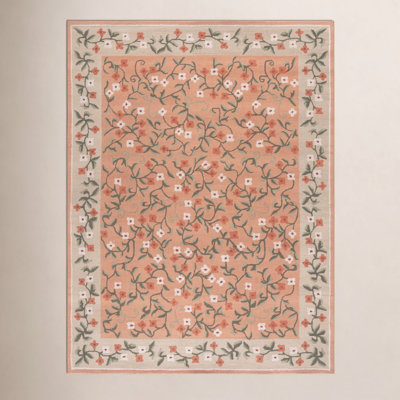 Hand-Tufted Wool Floral Outdoor Rug