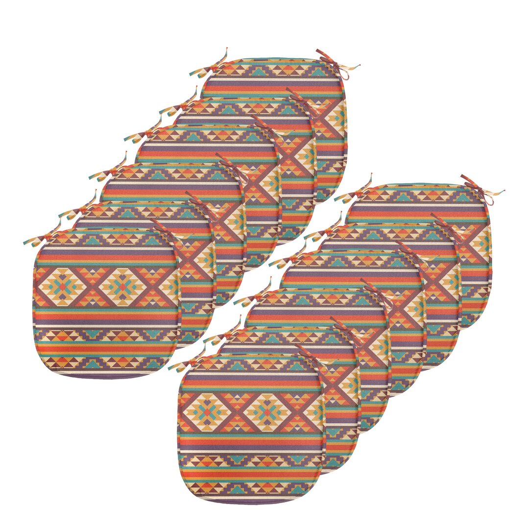 Kissen mit Riemen für Küchensitze, Aztec Tribal, Mehrfarbig