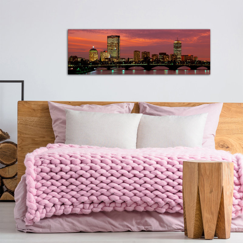 "Back Bay" panoramique, Boston, Massachusetts, reproduction de photo sur toile, H 24 po x l 72 po x P 1,5 po