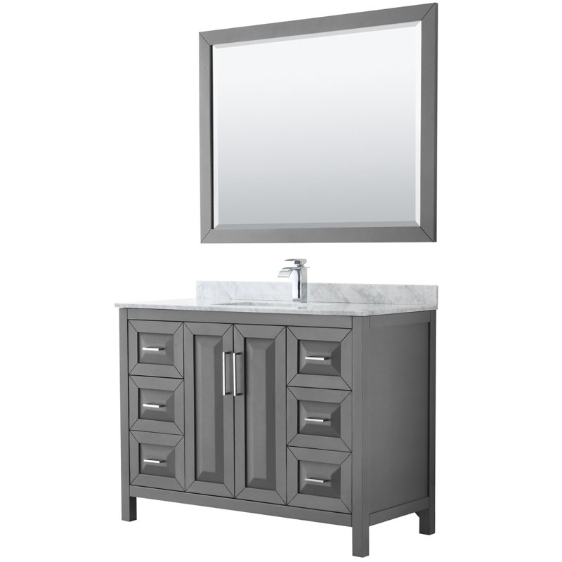 Daria 48'' W Single Vanity, Dark Gray, Polished Chrome