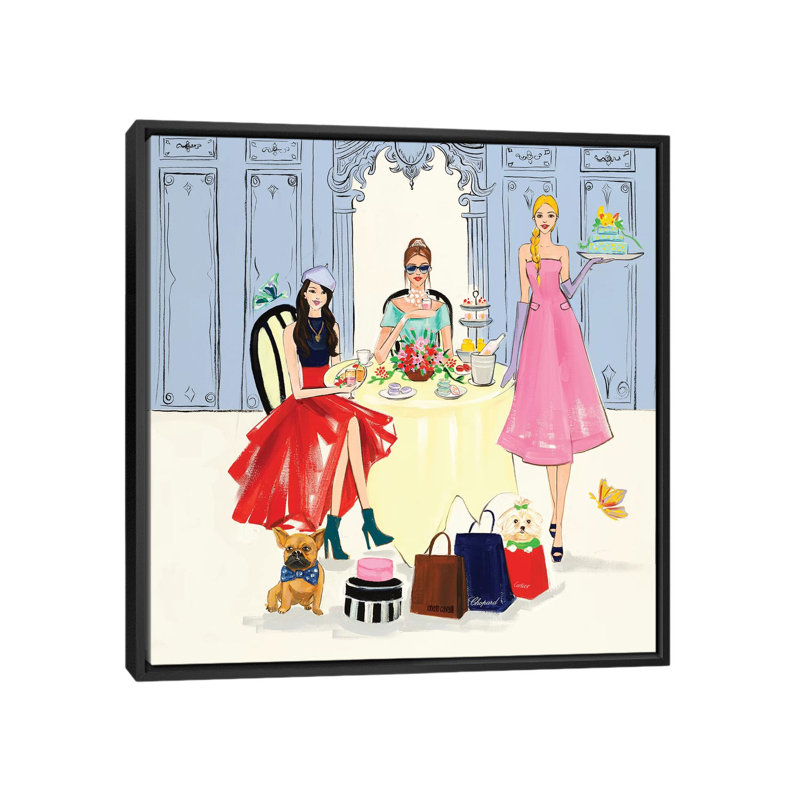 «Cafe Time», reproduction d'impression sur toile tendue, H 18 po x l 18 po x P 1,5 po, Toile avec cadre noir