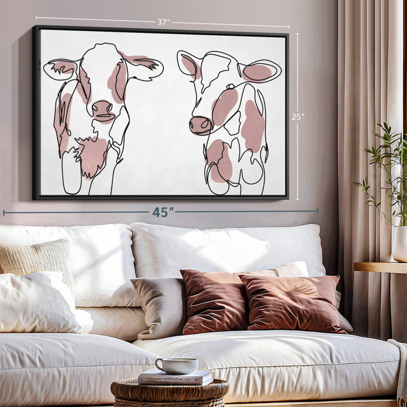 Cute Cows Canvas Print, 25" H x 37" W