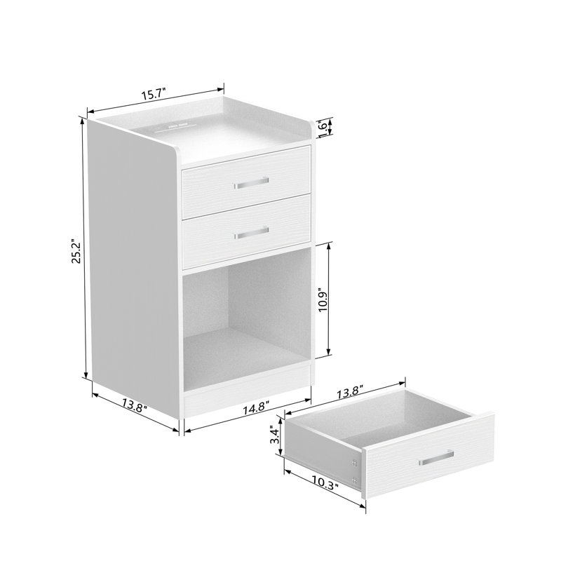 Kunkle 15.7'' W Nightstand, White