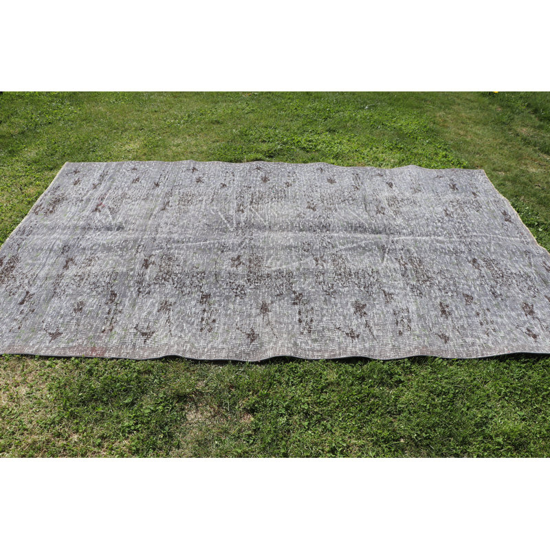 Grand tapis turc rétro en laine Anatolian Overdyed idéal pour les salons et les cuisines en brun chaud